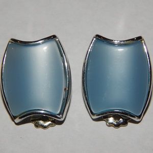 Star Brand Earrings Fashion Blue Silver Tone CLIP